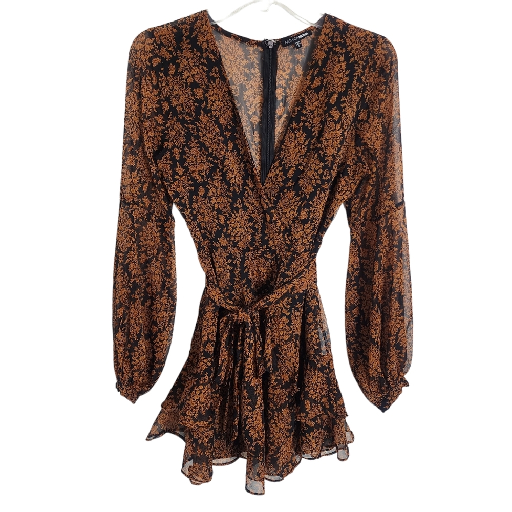 Fashion Nova Wildflower Longsleeve V Neck Mini Dress Size‎ Small - Picture 8 of 16